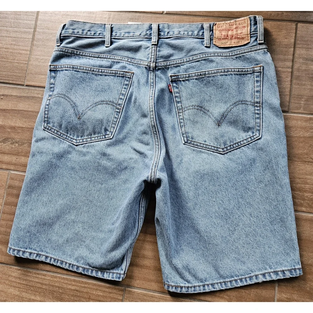 Levi's 505 Jean Shorts Mens 38 Blue Regular Fit Denim 100% Cotton